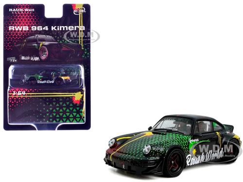RWB 964 Kimera Rough World Black with Graphics 1/64 Diecast Model Car Model Model MM64-RWB964-006