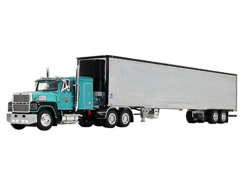 Ford LTL 9000 48 Flat Top Sleeper and 53 Trailer with Reefer Red s Favorites Tom Sercombe 1/64 Diecast Model DCP/First Gear 69-2352