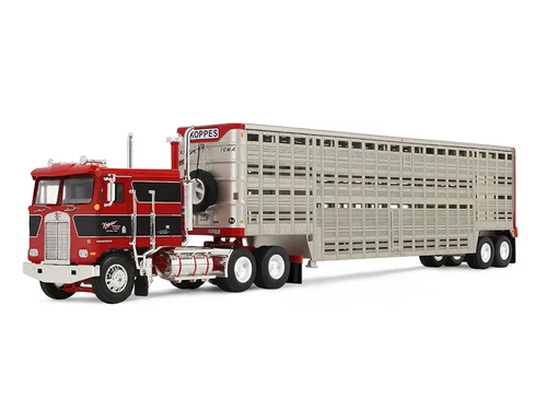 Kenworth K100 COE Flat Top and 45 Wilson Vintage Livestock Trailer Koppes Truck Line 1/64 Diecast Model DCP/First Gear 69-2432