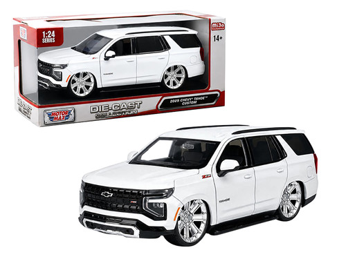 2025 Chevrolet Tahoe Z71 Custom White Die-Cast Collection Series 1/24 Diecast Model Car Motormax 79105-WH