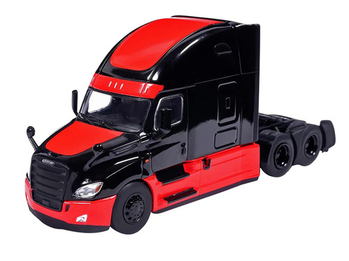 2018 Freightliner Cascadia Truck Tractor Black and Red 1/64 Diecast Model IXO Models U64TR040