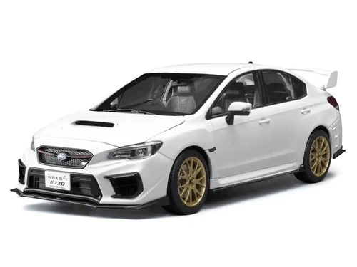 Subaru WRX STI EJ20 Final Edition RHD Right Hand Drive Crystal White Metallic with Gold Wheels Asian Collectibles Series 1/18 Diecast Model Car Sun Star SS-5559
