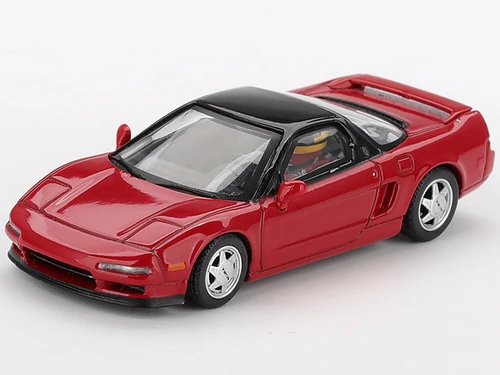 1989 Honda NS X Prototype Ayrton Senna Midship Sports Red with Black Top and Driver Figure Limited Edition 1/64 Diecast Model Car Mini GT MGT01075