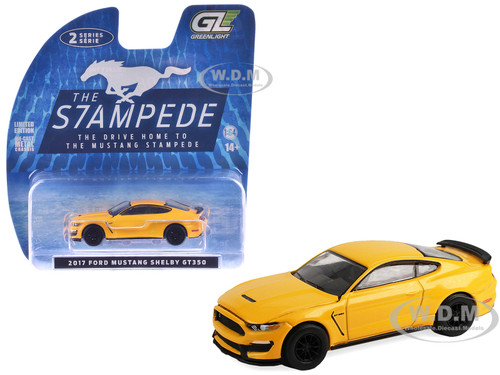 2017 Ford Mustang Shelby GT350 Triple Yellow Tri Coat Stampede Series 2 1/64 Diecast Model Car Greenlight 125402D