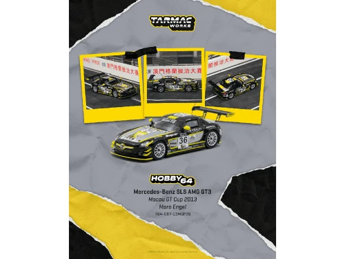 Mercedes-Benz SLS AMG GT3 #36 Maro Engel Macau GT Cup 2013 Hobby64 Series 1/64 Diecast Model Car Tarmac Works T64-087-13MGP36