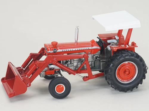 Massey Ferguson 1130 Tractor with Loader ROPS and Canopy Red with White Canopy 1/64 Diecast Model SpecCast SCT988