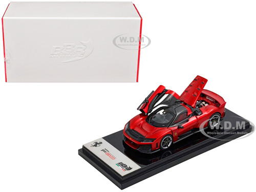 Ferrari F80 Supercar Rosso Red Metallic with Black Metallic Top 1/64 Diecast Model Car BBR BBR64001H