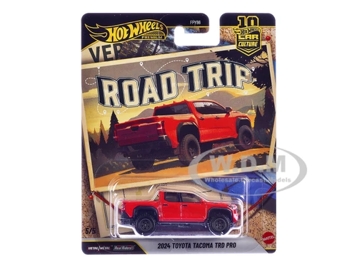 2024 Toyota Tacoma TRD PRO Pickup Truck Red Road Trip Series Diecast Model Car Hot Wheels JKF40