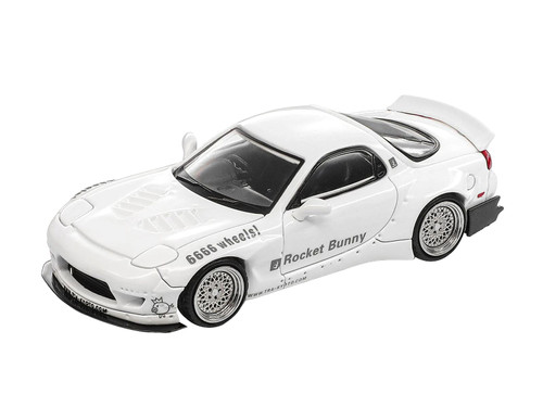 Mazda RX7 FD Rocket Bunny White 1/64 Diecast Model Car Model Model MM64-RX7FDR-002