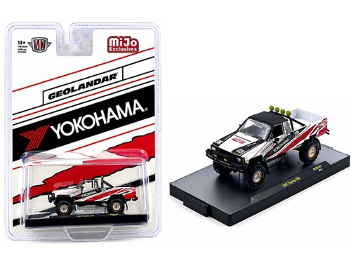 1985 Toyota SR5 4×4 Pickup Truck #85 Yokohama White with Black Top and Red and Black Graphics Limited Edition to 8250 pieces Worldwide 1/64 Diecast Model Car M2 Machines