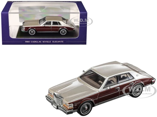 1980 Cadillac Seville Elegante Canyon Rock Brown and Desert Sand Firemist 1/64 Diecast Model Car Sun Star SS-60102