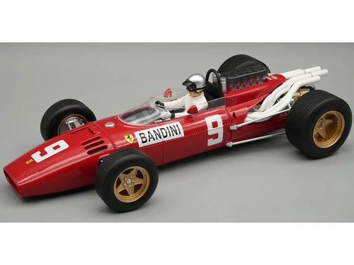Ferrari 312 F1 #9 Lorenzo Bandini Formula One F1 German GP 1966 Mythos Series with Driver Figure and Display Case Limited Edition to 35 pieces Worldwide 1/18 Model Car Tecnomodel TMD18-318B