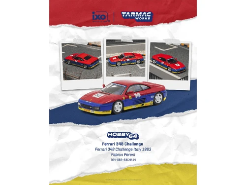Ferrari 348 Challenge Italy 1993 Fabian Peroni Hobby64 Series 1/64 Diecast Model Car Tarmac Works T64-082-93CHA14