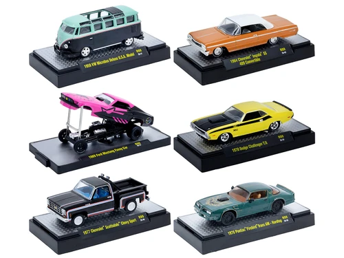 Auto Meets Set of 6 Cars IN DISPLAY CASES Release 99 Limited Edition 1/64 Diecast Model Cars M2 Machines 32600-99