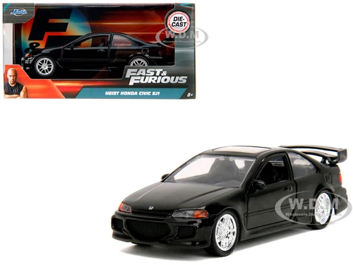 Heist Honda Civic EJ1 Black The Fast and the Furious 2001 Movie Fast & Furious Series 1/32 Diecast Model Car Jada 34419