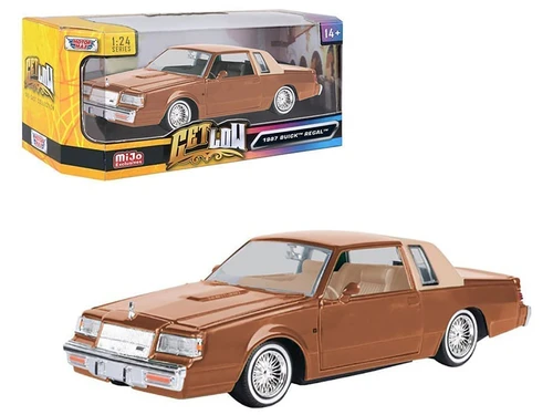 1987 Buick Regal Lowrider Brown Metallic with Tan Half Top Get Low Series 1/24 Diecast Model Car Motormax 79023MBR