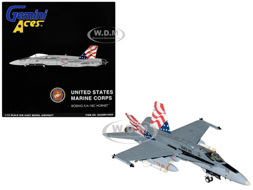 Boeing F A 18C Hornet Fighter Aircraft VMFA 312 Checkerboards 165214 United States Marine Corps Gemini Aces Series 1/72 Diecast Model Airplane GeminiJets GAUSM10005