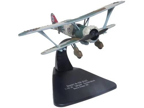 Henschel Hs 123A Aircraft 52 A13 3 StG 165 Immelmann Fuerstenfeldbruck Bavaria Germany 1937 German Luftwaffe Oxford Aviation Series 1/72 Diecast Model Airplane Oxford Diecast AC125