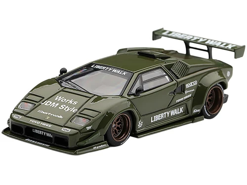 Lamborghini Countach LB WORKS Army Green Limited Edition 1/64 Diecast Model Car Mini GT MGT01416
