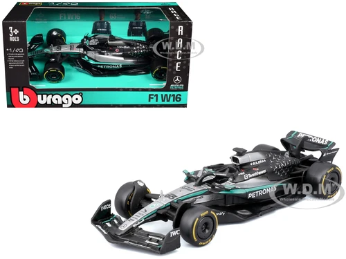 Mercedes AMG F1 W16 E Performance #63 George Russell Petronas Formula One F1 World Championship 2025 Race Series 1/43 Diecast Model Car Bburago 38237GR