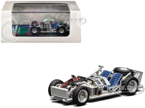 Spaceframe with Engine Raw Metal 1/64 Diecast Model Car MotorHelix M63701