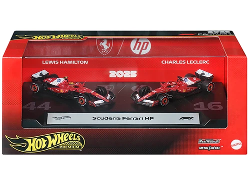 Scuderia Ferrari HP Formula One F1 World Championship 2025 2 Piece Set Diecast Model Cars Hot Wheels JMM99