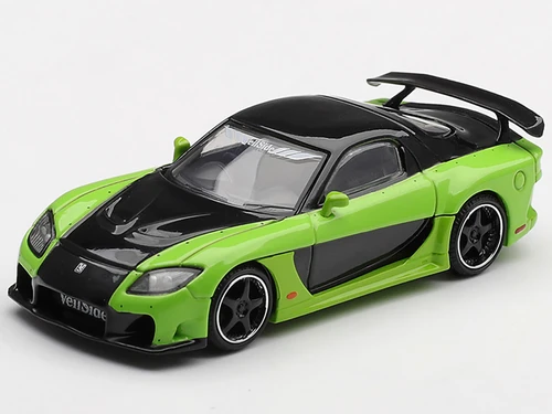 Mazda RX 7 VeilSide Fortune7 Green and Black Limited Edition 1/64 Diecast Model Car Mini GT MGT01223