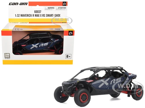 Can Am Maverick R MAX X RS with Smart Shox Dark Blue and Red 1/32 Diecast Model BRP Models 60037