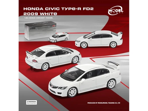 2009 Honda Civic Type R FD2 RHD Right Hand Drive White 1/64 Diecast Model Car Model Model MM64-FD2-001A
