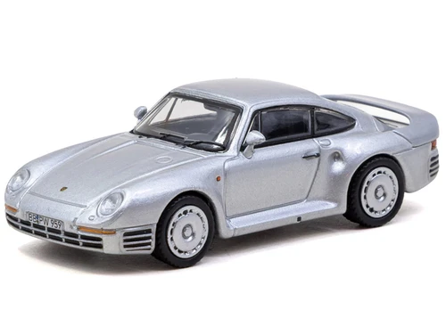 Porsche 959 Silver Metallic Global64 Series 1/64 Diecast Model Tarmac Works T64G-068-SL