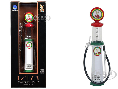 Eagle Gasoline Vintage Gas Pump Cylinder 1/18 Diecast Replica Road Signature 98612