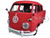 Volkswagen Type 2 (T1) Double Cab Pickup Truck Wax Red 1/24 Diecast Model Car Motormax 79343