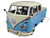 Volkswagen Type 2 (T1) Double Cab Pickup Truck Blue/Cream 1/24 Diecast Model Car Motormax 79343
