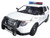 2015 Ford Police Interceptor Utility White with Light Bar and Sound 1/24 Diecast Model Car Motormax 79535