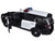 2015 Ford Police Interceptor Utility Black and White with Flashing Light Bar, Front and Rear Lights and 2 Sounds 1/18 Diecast Model Car Motormax 73996