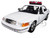 2001 Ford Crown Victoria Police Car Plain White with Flashing Light Bar Front and Rear Lights and Sounds 1/18 Diecast Model Car Motormax 73992