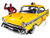 1957 Chevrolet Bel Air Taxi Yellow Deadpool Diecast Figure Marvel Series 1/24 Diecast Model Car Jada 30290