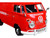Volkswagen Type 2 T1 Fire Van Fire Fighting Trailer Feuerwehr Red 1/24 Diecast Model Car Motormax 79671