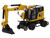 CAT Caterpillar M323F Railroad Wheeled Excavator 3 Accessories High Line Series 1/87 HO Diecast Model Diecast Masters 85612