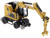 CAT Caterpillar M323F Railroad Wheeled Excavator 3 Accessories CAT Yellow Version High Line Series 1/87 HO Diecast Model Diecast Masters 85656