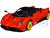 Pagani Huayra Roadster Rosso Monza Red Carbon Luggage Set 1/18 Model Car Autoart 78287