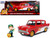 1959 Ford Anglia Red White Lucky the Leprechaun Diecast Figurine Lucky Charms 1/24 Diecast Model Car Jada 32200