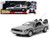DeLorean Brushed Metal Time Machine Lights Back to the Future 1985 Movie Hollywood Rides Series 1/24 Diecast Model Car Jada 32911