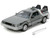 DeLorean Brushed Metal Time Machine Lights Back to the Future 1985 Movie Hollywood Rides Series 1/24 Diecast Model Car Jada 32911