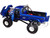 1974 Ford F-250 Ranger XLT Monster Truck 48-Inch Tires Blue Metallic Midwest Four Wheel Drive Center Kings of Crunch Series 1/18 Diecast Model Car Greenlight 13605