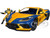 2020 Chevrolet Corvette C8 Stingray Gold Metallic Dark Blue Wolverine Diecast Figurine X-Men Marvel Series Hollywood Rides 1/24 Diecast Model Car Jada 33354