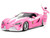 Toyota FT-1 Concept Pink Metallic and Pink Ranger Diecast Figurine Power Rangers Hollywood Rides Series 1/24 Diecast Model Car Jada 33224