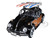 1966 Volkswagen Beetle Black Wood Panels Two Surfboards Roof Rack 1/24 Diecast Model Car Motormax 79591