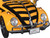 1966 Volkswagen Beetle Follow Me Airport Safety Vehicle Yellow Black Stripes 1/24 Diecast Model Car Motormax 79590