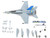 F/A-18C U.S. Navy Hornet Fighter Aircraft VFA-82 Marauders Display Stand Limited Edition 600 pieces Worldwide 1/72 Diecast Model JC Wings JCW-72-F18-014